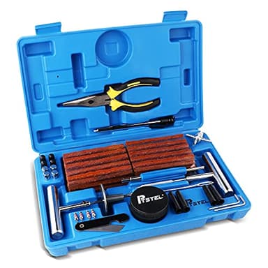 Tire Repair Kit, 99Pcs Car Tyre Repair Set, PTSTEL Heavy Duty Flat Puncture Patch Tool Set Universal Plug Flats Wheels Speedy seal for Car Bicycles Truck RV SUV ATV Motorcycle - Image 1