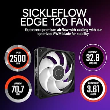 Cooler Master Hyper 212 Pro aRGB CPU Air Cooler, SickleFlow Edge 120 PWM Fan, Composite 4 Copper Heat Pipes, 152mm Tall, Sleek Top Cover, AMD Ryzen AM5|AM4, Intel LGA 1851|1700 Brackets - Image 5