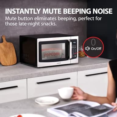 TOSHIBA ML-EM34P(SS) Smart Countertop Microwave, Sensor Reheat, Works With Alexa & Remote Control, Kitchen Essentials, Mute Function&ECO Mode, 1100W, 1.3 Cu Ft, With 12.4" Turntable, Stainless Steel - Image 5