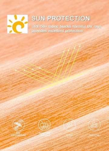 Willit Women's UPF 50+ Sun Protection Hoodie SPF Shirt Long Sleeve Hiking Fishing Outdoor Shirt Lightweight Hoodie Slubby Light Orange L - Image 3