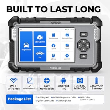 OBD2 Scanner TOPDON AD500, Oil SAS Throttle TPMS BMS EPB Reset, Engine ABS SRS Transmission, Diagnostic Scan Tool, AutoVIN, Car Check Engine Code Reader with Battery Test, Lifetime Wi-Fi Free Update - Image 5
