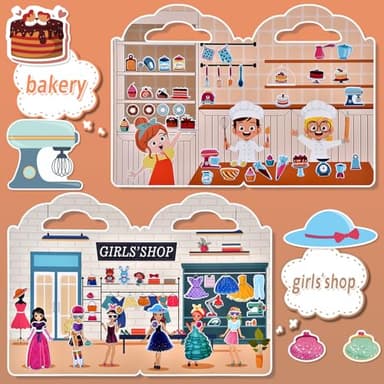 6 Set (260pcs) Puffy Sticker Books Activity for Girls, Fairytale Garden, Princess Party, Mermaid, Kids Zone, Girls' Shop, 3D Reusable Stickers, Travel Sticker Books for Kids Ages 3+ - Image 6
