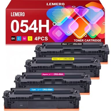 LEMERO Compatible 054H Toner Cartridge Replacement for Canon 054 054H Toner Cartridges Set for Canon Color ImageCLASS MF644Cdw MF642Cdw LBP622Cdw MF641Cw Printer (Black Cyan Magenta Yellow, 4-Pack) - Image 1