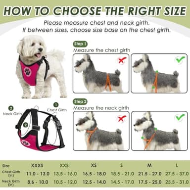 SlowTon Dog Seat Belt Harness for Car, Dog Car Harness Adjustable Mesh Breathable & Dog Seatbelt Safety Tether with Elastic Bungee for Small Medium Large Pets(Fuchsia, Double Clip, M) - Image 5