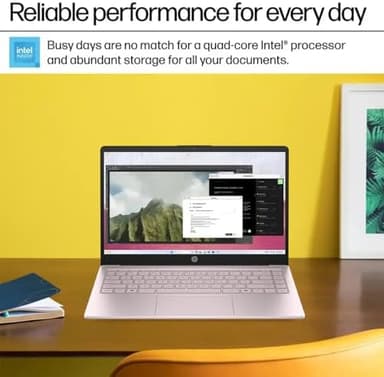 HP 14 Ultrabook • Back to School Limited Edition w/Microsoft 365 • Intel 4-Core CPU • 32GB RAM • 1.6TB Storage (128GB OnBoard w/ 512GB Portable Drive + 1TB OneDrive) • Tranquil Pink • Win 11 - Image 3