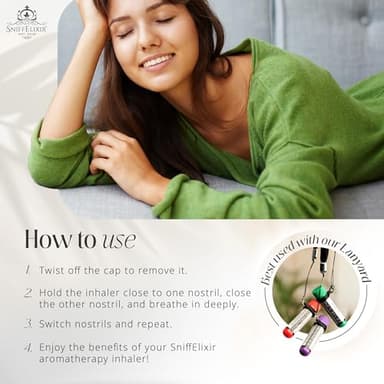 Peppermint Inhaler Nasal Stick - Aromatherapy Nasal Inhaler, Portable Nose Inhaler Stick, Non Drowsy Motion Sickness Stick with Peppermint Essential Oil, Aromatherapy Inhaler Stick, Aroma Inhaler - Image 5