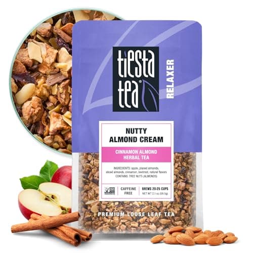 Tiesta Tea - Nutty Almond Cream, Premium Loose Leaf, Cinnamon Almond Herbal Tea Blend, Non-Caffeinated, Make Hot or Iced & Brews Up to 25 Cups, 2.1 Ounce Resealable Pouch - Image 1