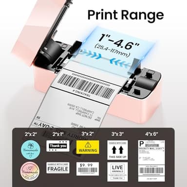 Itari Thermal Shipping Label Printer, 245BT Pink Thermal Label Printer 4x6, Bluetooth Address Label Printers for Business, Support iOS, Android, Windows, Amazon, Shopify, USPS - Image 4