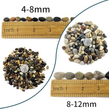 SHIZWU 10LB Aquarium Gravel, 1/4" Pea Gravel for Fish Tank, Small River Rocks for Garden Decoration, Landscaping, Vase Filling, Flower Pot Paving(4-8MM) - Image 2