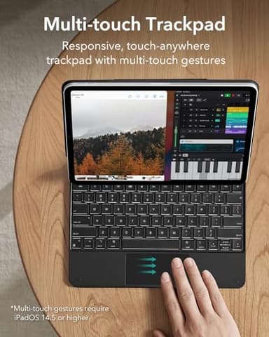 ESR iPad Air 13 Inch Case Keyboard (M3/M2, 2025/2024) & iPad Pro 12.9 inch (3/4/5/6th Gen) Magic Keyboard, Easy-Set Floating Cantilever Stand, Precision Multi-Touch Trackpad, Rebound Series, Black - Image 4