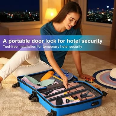 Door Security Bar & Sliding Patio Bar, Apartment Door Stoppers Security from Inside, Portable Door Lock for Travel Hotel, Adjustable 39"-53" - Image 9