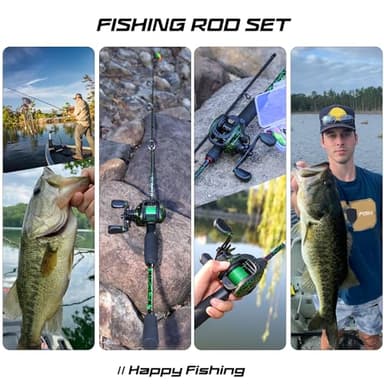 Sougayilang Spinning & Casting Fishing Rod Reel Combos, 2 Pc Sensitive Rod with Stainless Steel Guides for Freshwater Fishing- Casting 6'0" with Right Reel - Image 7