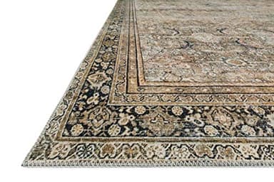 Loloi Layla Collection LAY-03 Olive/Charcoal 7'-6" x 9'-6" .13" Thick Area Rug, Soft, Durable, Vintage Inspired, Distressed, Low Pile, Non-Shedding, Easy Clean, Printed, Living Room Rug - Image 7