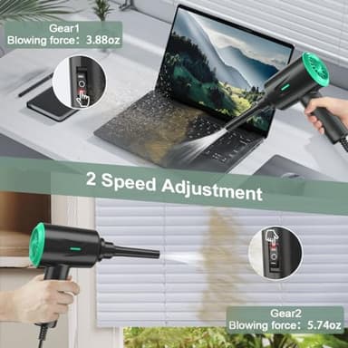Meudeen Air Duster - Electric Air Blower - 5.74oz High Power Cleaning for Computer - PC - 2 Gear Compressed Air - Image 3