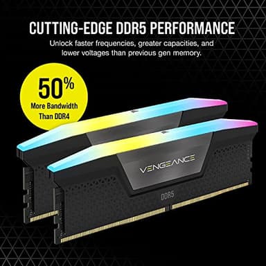 CORSAIR VENGEANCE RGB DDR5 RAM 64GB (2x32GB) 6000MHz CL30 Intel XMP iCUE Compatible Computer Memory - Black (CMH64GX5M2B6000C30) - Image 3