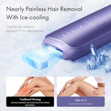 Ulike Laser Hair Removal for Women and Men, Air 3 Ice-Cooling IPL Hair Removal Device for Nearly Painless & Long-Lasting Results, 3 Modes & Auto Flashing for Fast Full Body Hair Removal from Home - Image 2