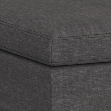 SIMPLIHOME Owen 36 inch Wide Mid Century Modern Square Coffee Table Storage Ottoman in Slate Grey Linen Look Fabric, Assembled, for the Living Room, Entryway and Family Room - Image 9