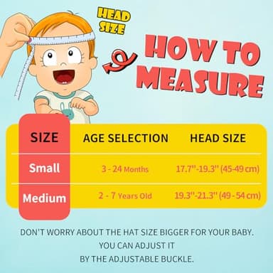 Toddler Baby Sun Hat Kids Summer UPF 50+ for Boys Girls Adjustable Beach Hats with Bucket Wide Brim Age 1-7 Years - Image 6