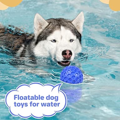 DISSKNIC Indestructible Squeaky Dog Ball, Relieves Anxiety, Cleans Teeth, Interactive Chew Toy for Aggressive Chewers, Dog Toy for Large Breeds, Outdoor Waterproof - Image 8
