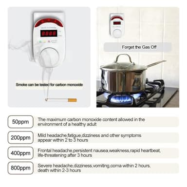 2-in-1Natural Gas Leak Detector & Carbon Monoxide Detectors Plug in,Dual Sensor Gas Leak Detector & Carbon Monoxide Alarm,CO Detector Alarm & Propane, Methane, Explosive Gas Detector for Home,RV - Image 6