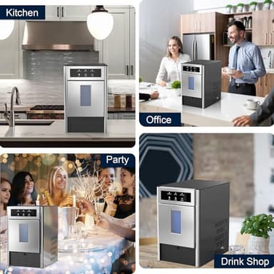 Zyerch Nugget Ice Maker, 44Lbs/24H Countertop Ice Makers, Self-Cleaning Ice Machine with 4.4 Lbs Basket, Auto Water Refill, Chewable Pebble Ice Maker for Home Kitchen Party - Image 8