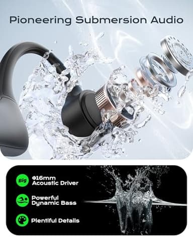 DEMICEA Open Ear Sport Headphones, Wireless Bone Conduction Earphones, Built-in 32GB MP3,with Mic, IP68, Sweat & Water Resistant, Up to 8 Hours Battery, Bluetooth 5.3, for Running, Workouts, Swimming - Image 3