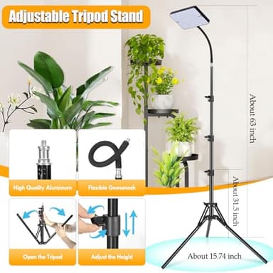 GroCruiser Grow Light with Tripod Stand and Timer, Sunlight Full Spectrum Grow Lights for Seed Starting, 25W 2000Lm LED Growing Lamps for Tall Plants, Bonsai Tree, Height Adjustable 12"-48" - Image 6