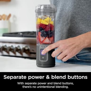 Ninja Blast 16 oz. Personal Portable Blender with Leak Proof Lid and Easy Sip Spout, Perfect for Smoothies, Cordless, USB-C Rechargeable, Dishwasher Safe Parts (Renewed) (Black) - Image 7