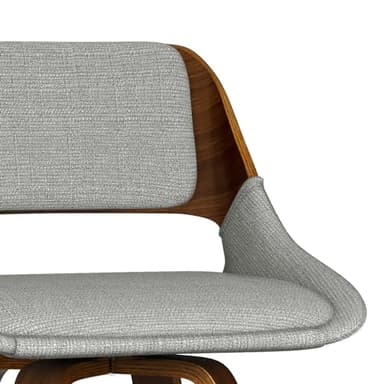 SIMPLIHOME Carly Swivel Bar Stools (Set of 2) - 16 inch Seat Height Upholstered Wood Chairs in Grey Linen Look Fabric, Contemporary Seating for Kitchen or Bar with Walnut Finish - Image 11