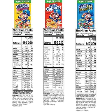 Cap'n Crunch Cereal, 3 Flavor Variety Pack, Large Size Boxes, (4 Pack) - Image 2
