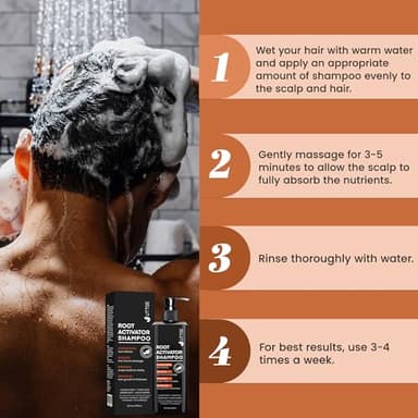 Root Activator Shampoo for Men: Hair Growth Shampoo for Hair Loss and Thinning Hair - 10.1 fl oz / 300 mL - Image 4