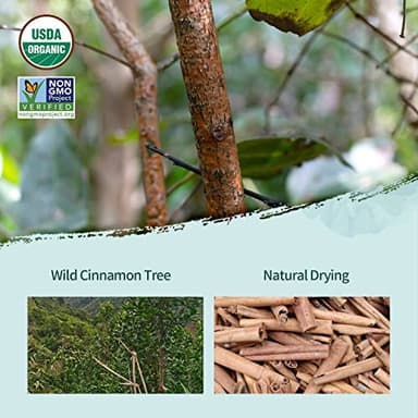 Soeos Organic Cinnamon Sticks, 8 oz (226g), 3.5" Length, 100% Raw, Non-GMO, Kosher Certified, Whole Cinnamon Sticks Seasoning Spice for Coffee, Baking, Cooking and Beverages - Image 8