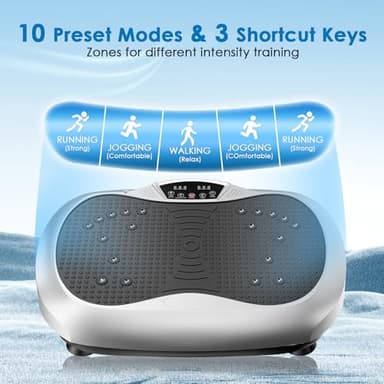 Natini Vibration Plate Exercise Machine - Whole Body Workout Vibration Platform Lymphatic Drainage Machine for Weight Loss Home Fitness W/Pilates Bar Resistance Bands Remote - Silver - Image 5