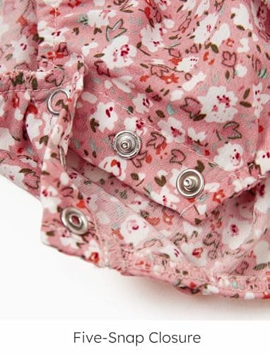 PATPAT Family Matching Outfits - Mommy and Me Dresses Matching Set Casual Boho Dusty Ruffle Sleeve Romper Dress for Newborn Pink Floral for Baby Girl 3-6 Month - Image 7