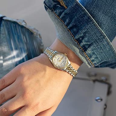 Armitron Women's 75/2475MOP Genuine Crystal Accented Two-Tone Bracelet Watch - Image 4