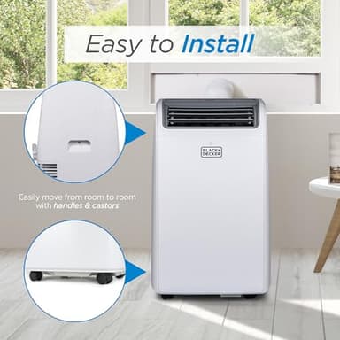 BLACK+DECKER Smart Portable Air Conditioner with Heat, 14,000 BTU (10,200 BTU SACC) Cooling, 12,000 BTU Heating for Rooms up to 700 Sq. Ft., Follow Me Remote, BPACT14HWT, White - Image 7