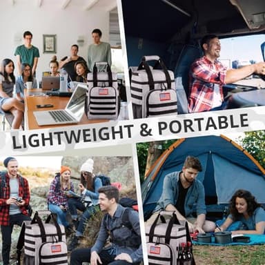 Tactical Backpack Cooler,Lunch Backpack for Men Work with Handle,Soft Cooler Backpack Insulated Waterproof Leak Proof,Heavy Ice Chest Backpack for Hiking Camping(Grey) - Image 2