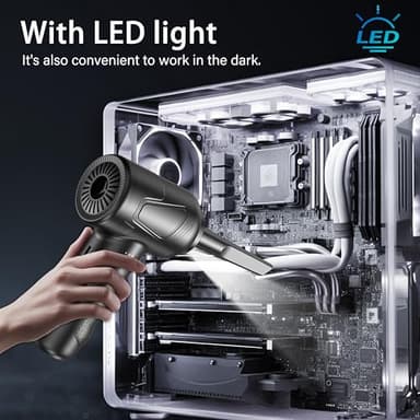 Compressed Air Duster-Cordless Air Blower-Electric Air Duster for Cleaning Keyboard PC-Air Cleaning Kit-3 Speed Duster Cleaner with LED-Light-no Canned air dusters-car Dusters - Image 4