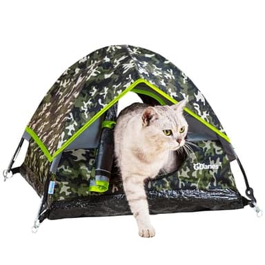 GDanes Camouflage Cat Tent, Portable Pet Cat House with Soft Pad, Cat Cave, Dog House for Small Medium Dogs and Rabbits - Image 1