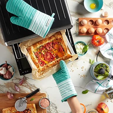 KitchenAid Albany Oven Mitt 2-Pack Set, Aqua Sky, 7"x13" - Image 5