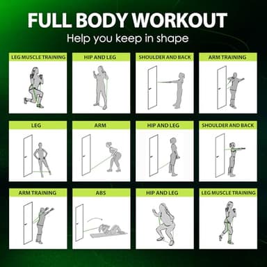 WHATAFIT Resistance Bands, Exercise Bands,Resistance Bands for Working Out, Work Out Bands with Handles for Men and Women Fitness, Strength Training Home Gym Equipment - Image 8