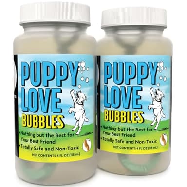 Puppy Love Bubbles, Peanut Butter Scented Bubbles 4oz. Bottle-2 Pack in Peanut Butter Flavor for Dogs - Image 1