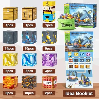 Magnetic Blocks-Build Mine Magnet World Sword Edition Mine Sword Caverns Magnet Classroom Must Haves Toddler Toys for Boys & Girls Age 3-4 4-5 6-8, Sensory Montessori Toys for Kids for 3+ - Image 7