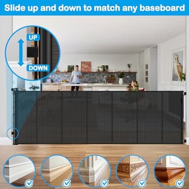 Reinforced Bottom 42" Extra Tall X 100" Extra Wide Retractable Baby Gate Extra Tall Retractable Dog Gate Outdoor Retractable Gate for Dog No Sagging Mesh Baby Gate Retractable Extra Tall Pet Gate - Image 9