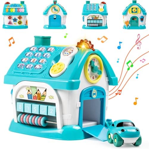 Marstone Baby Toys for 1 Year Old Boy and Girl Gifts: Toddler Toys Age 1-2, 8-in-1 Educational House with Sound Lights Music Clock Telephone and Car, Birthday Gift for Boy 12-18 Months - Image 1