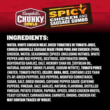 Campbell's Chunky Soup, Spicy Chicken & Sausage Gumbo Soup, 15.25 oz Microwavable Bowl (Case of 8) - Image 3