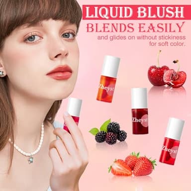Lip Tint Korean Stain Set, 4 Colors Tinta Para Labios Waterproof Long Lasting Plumping Lip & Cheek Tint Moisturizing Non-sticky Easy Apply Mini Water Lipstick(Apple& Strawberry& Watermelon& Cherry) - Image 7