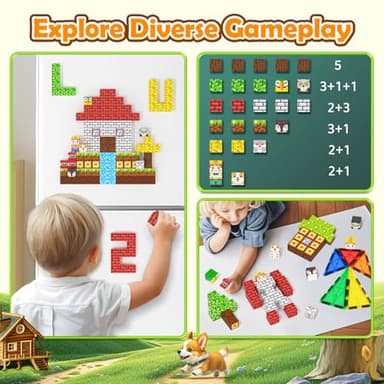 Magnetic Blocks with Forest Animals Toys, Build Mine Magnet World Set, Magnetic Tiles Building for Boys & Girls Age 4-8 5-7, STEM Montessori Sensory Toys for Toddlers Kids Gifts for 3+ Years Old - Image 5