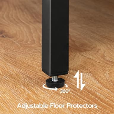 HOOBRO Computer Desk, Home Office Desk with Power Outlet, Modern Study Writing Desk with 3 Hooks for Study Room, Home Office, Sturdy and Stable, Easy to Assemble, Rustic Brown and Black BF40UDN01 - Image 7