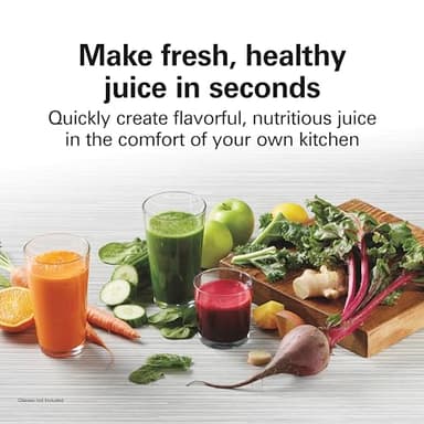 Hamilton Beach HealthSmart Juicer Machine, Compact Centrifugal Extractor, 2.4” Feed Chute for Fruits and Vegetables, Easy to Clean, BPA Free, 400W, White (67501) - Image 2